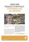 Skincare products without stickiness or allergens