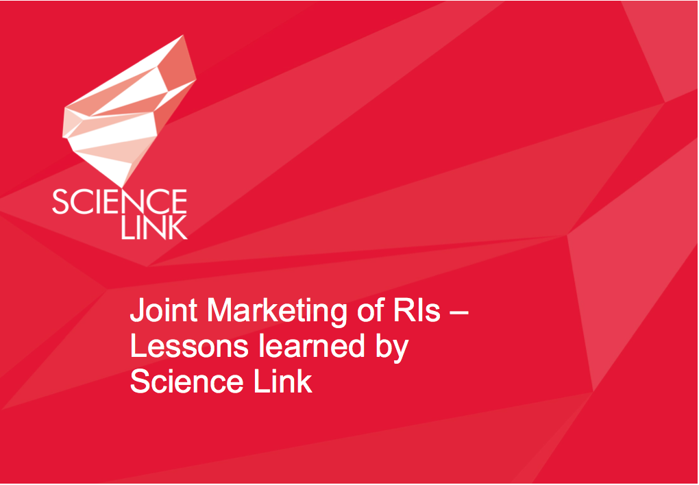 Joint Marketing of RI - Lessons learned by Science Link